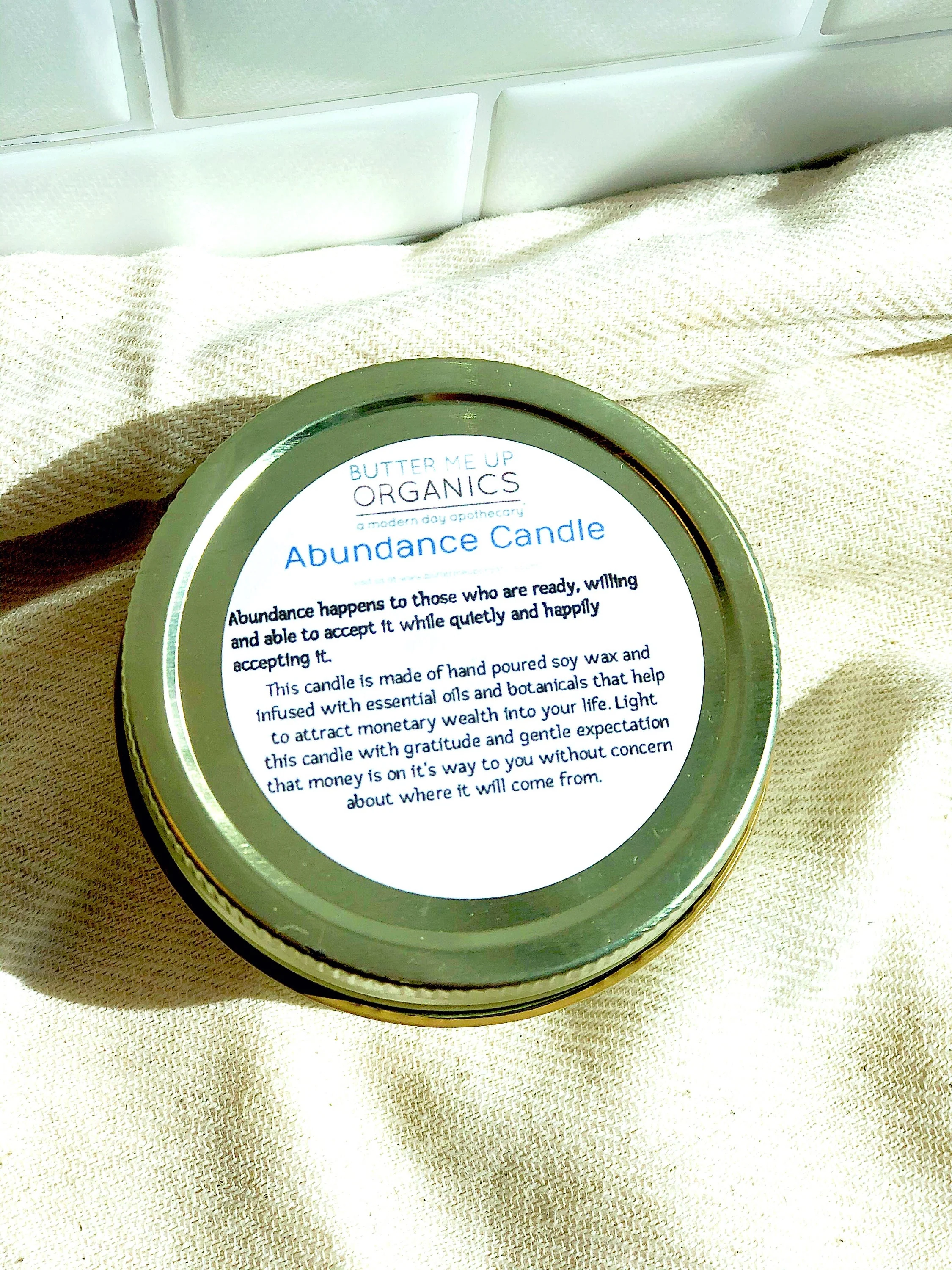 Abundance Ritual Candle Soy Jar Wooden Wick Citrine - Image 3