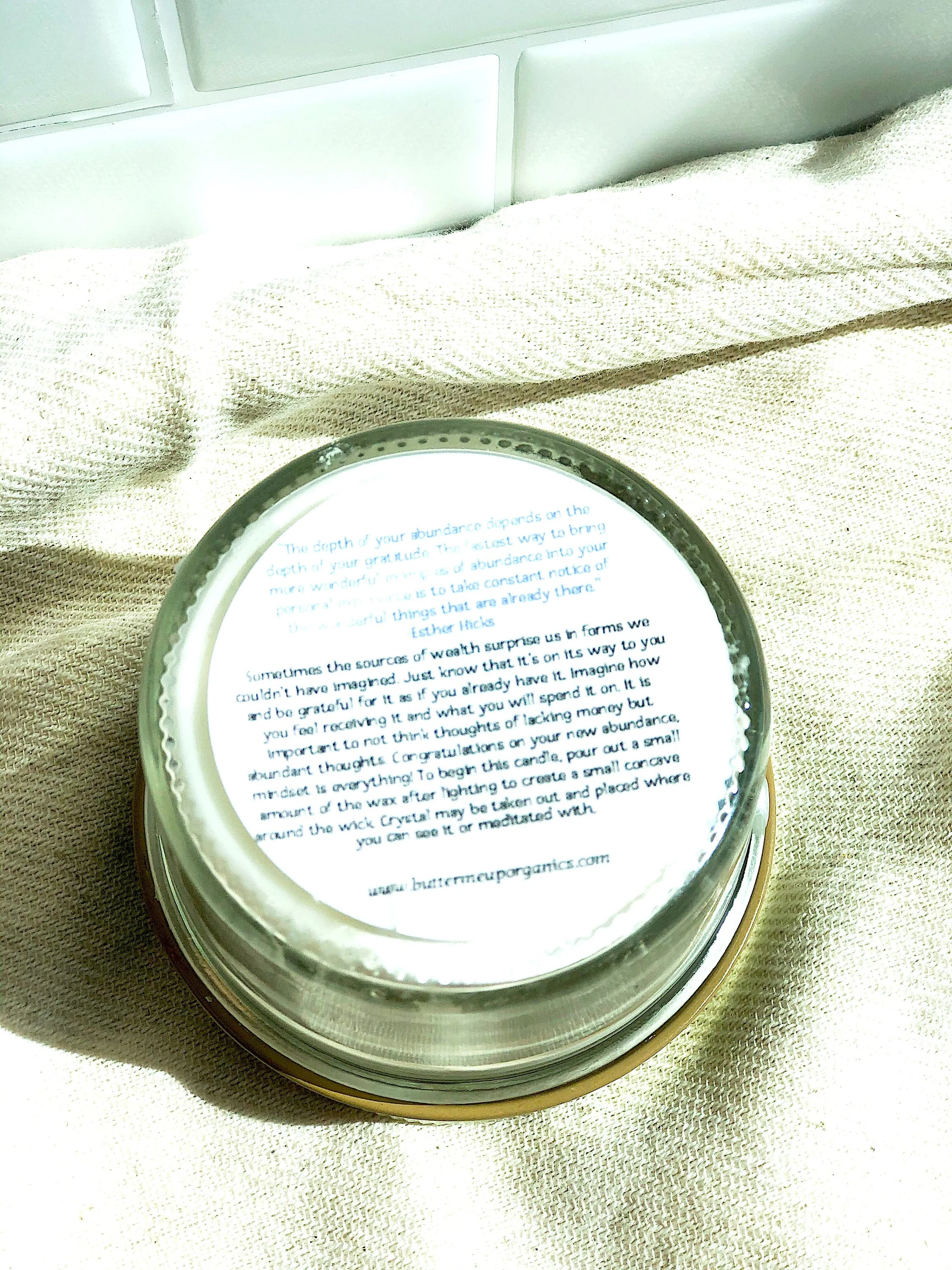 Abundance Ritual Candle Soy Jar Wooden Wick Citrine - Image 4