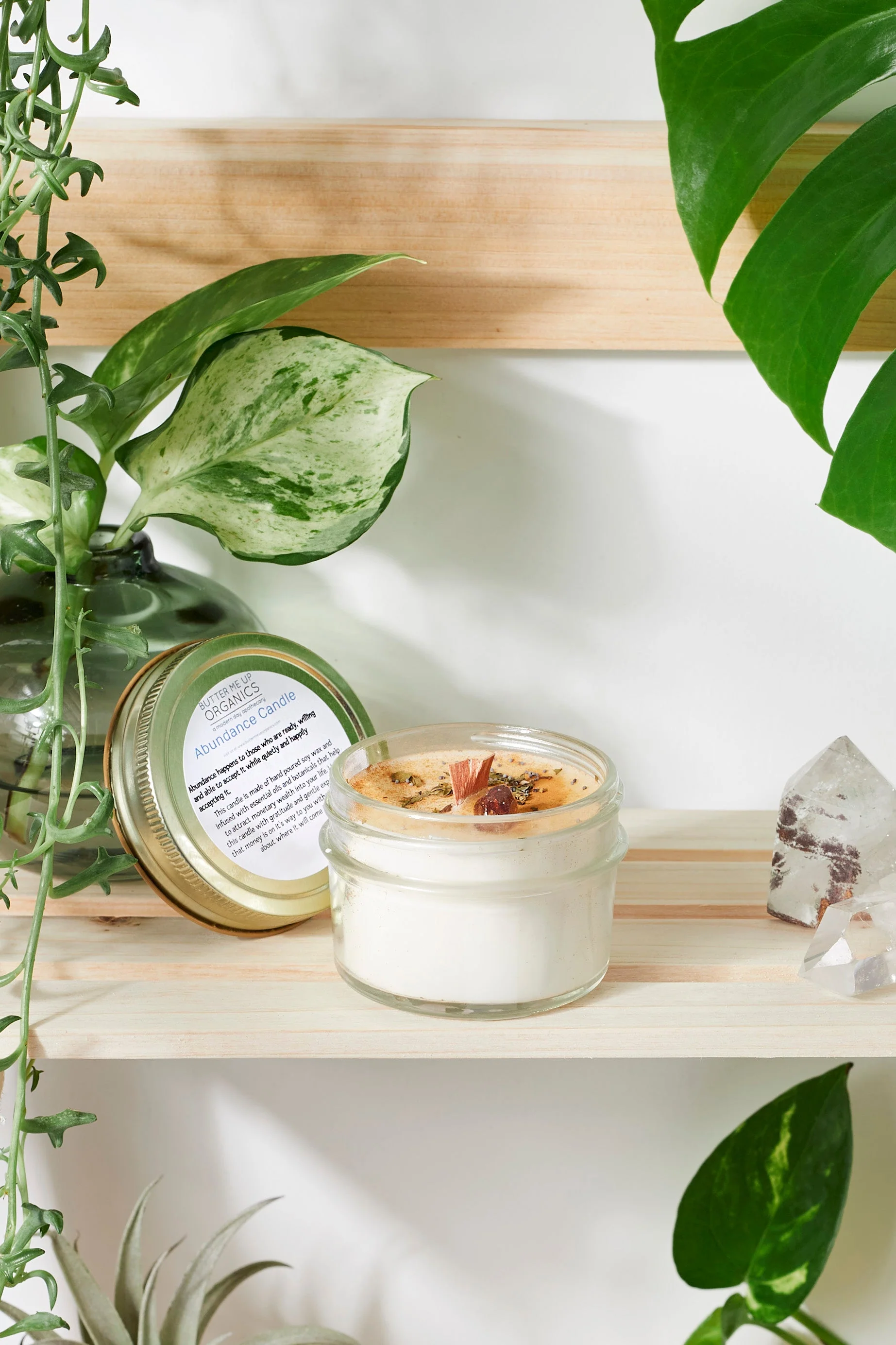 Abundance Ritual Candle Soy Jar Wooden Wick Citrine - Image 8