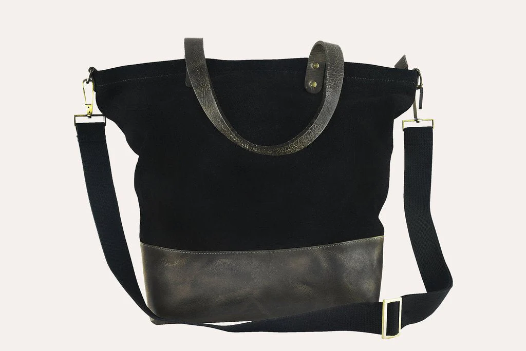 Waxed Canvas And Leather Boyfriend Tote Bag Large Everyday - Image 8