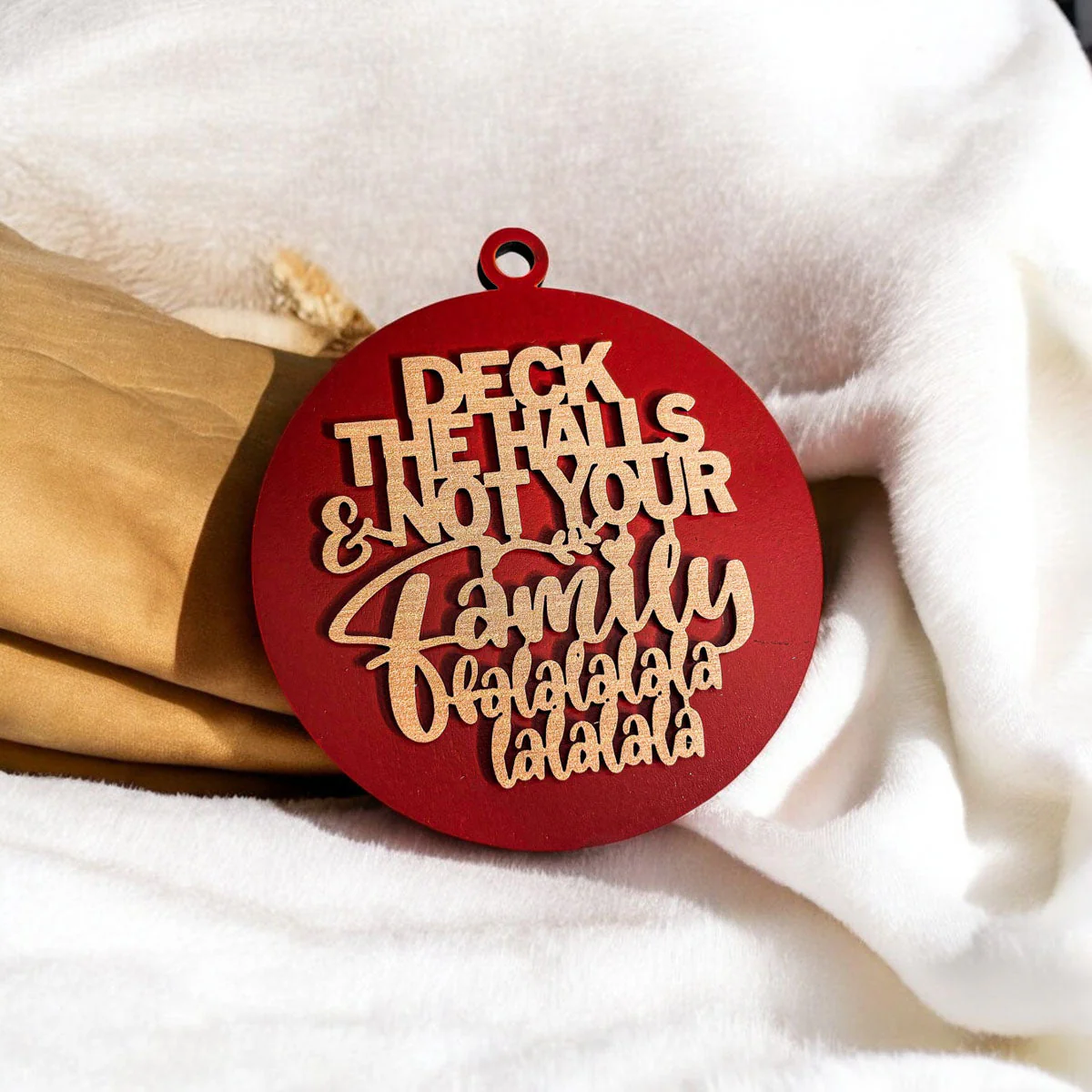 Imperfect Deck The Halls 3D Handcrafted Wooden Christmas Ornaments Set Limited Edition Hanging Decor - Image 11