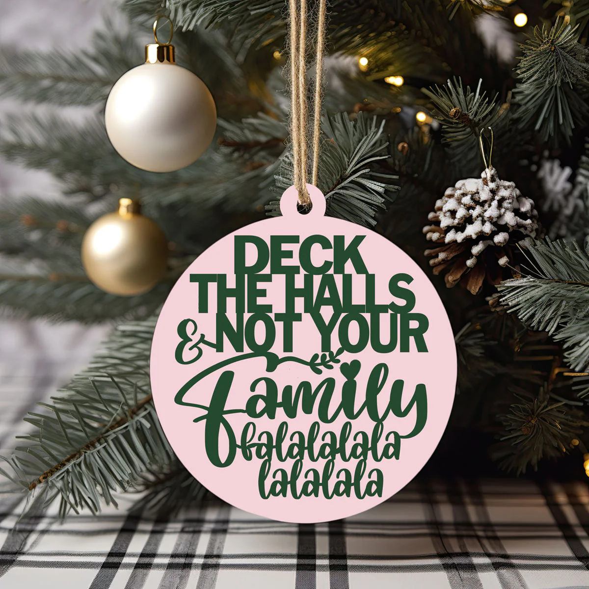 Imperfect Deck The Halls 3D Handcrafted Wooden Christmas Ornaments Set Limited Edition Hanging Decor - Image 46