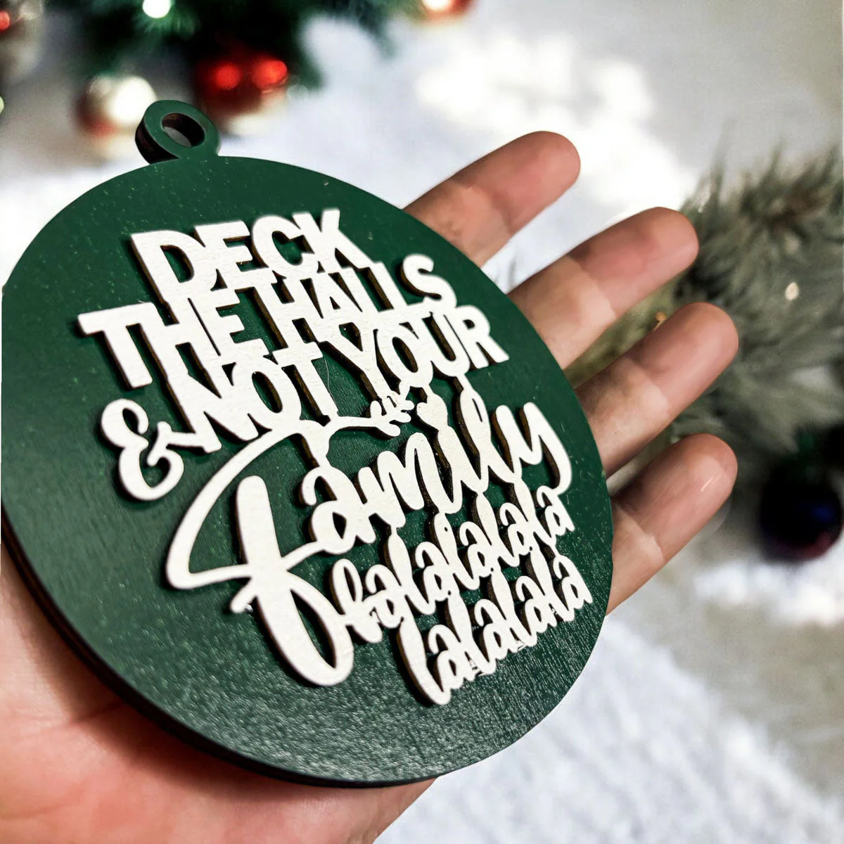Imperfect Deck The Halls 3D Handcrafted Wooden Christmas Ornaments Set Limited Edition Hanging Decor - Image 5