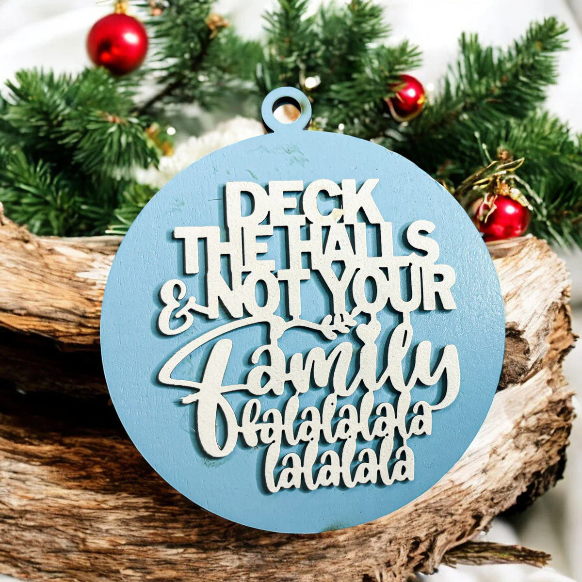 Imperfect Deck The Halls 3D Handcrafted Wooden Christmas Ornaments Set Limited Edition Hanging Decor - Image 7