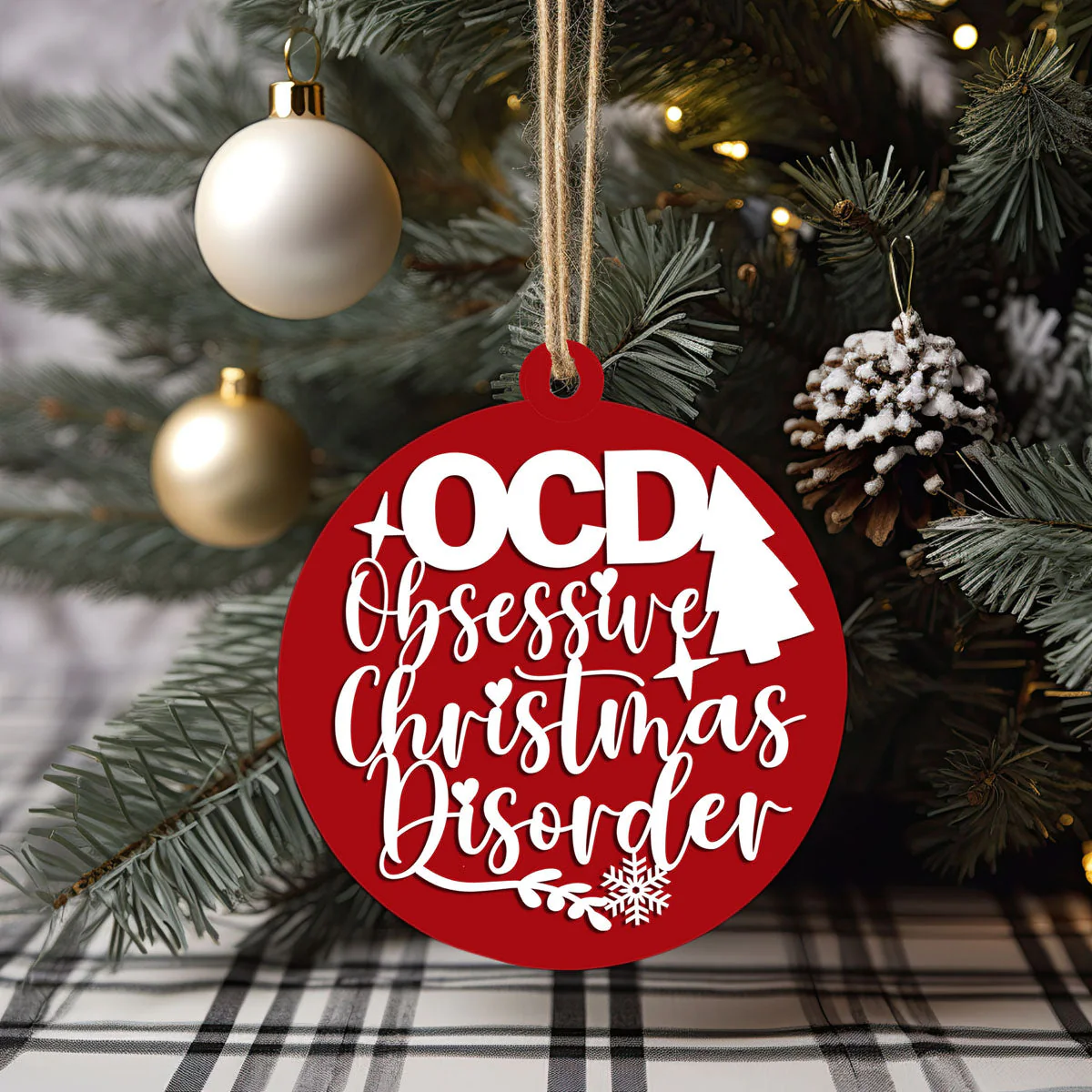 Handcrafted 3D Wooden Christmas Ornaments Imperfect OCD Style Limited Edition Tree Hanging Decor - Image 15