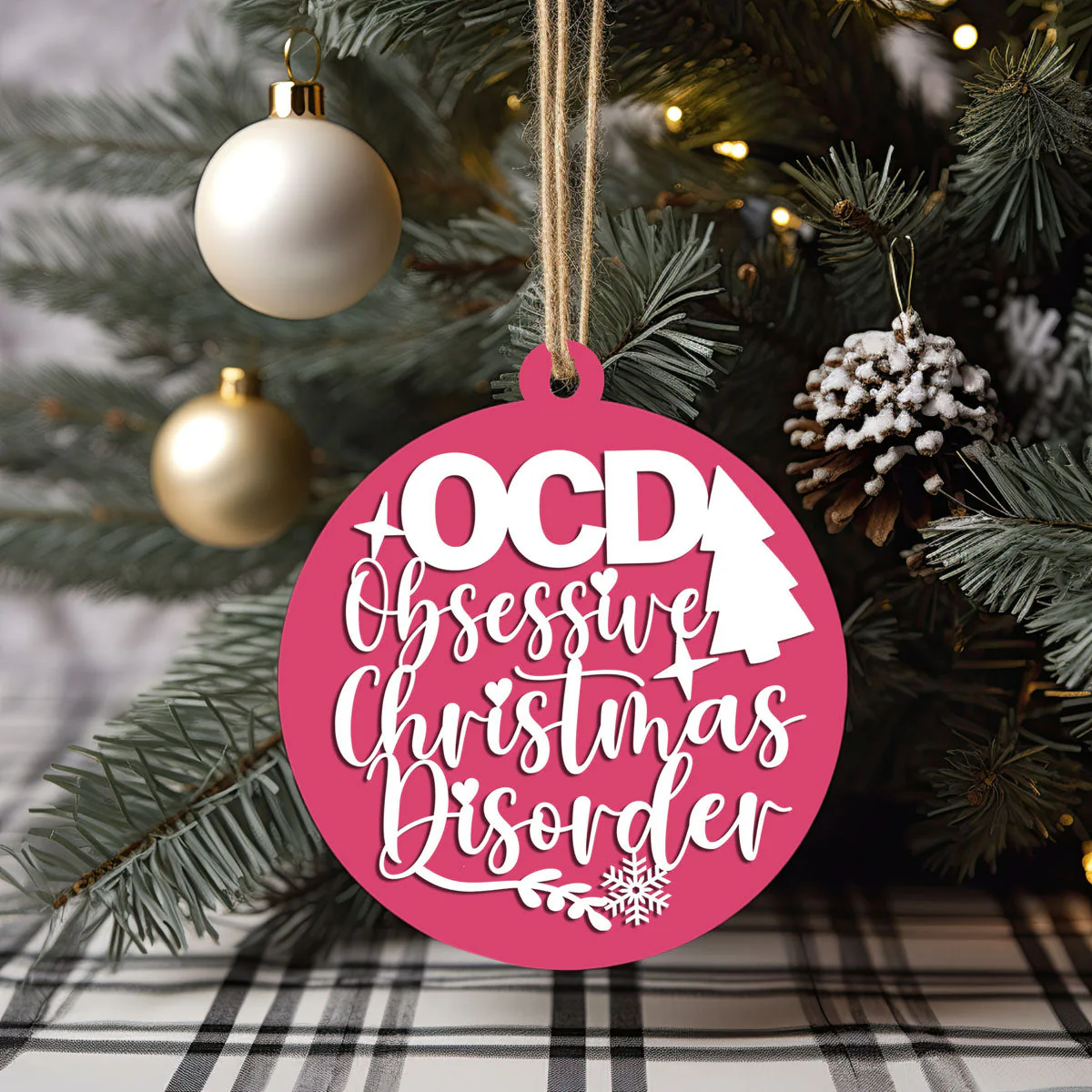 Handcrafted 3D Wooden Christmas Ornaments Imperfect OCD Style Limited Edition Tree Hanging Decor - Image 35