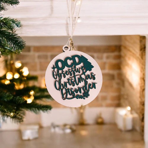 Handcrafted 3D Wooden Christmas Ornaments Imperfect OCD Style Limited Edition Tree Hanging Decor - Image 47