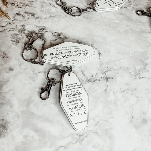 Wooden Inspirational Keychains Double Sided Engraved Motivational Messages Vertical Horizontal - Image 19
