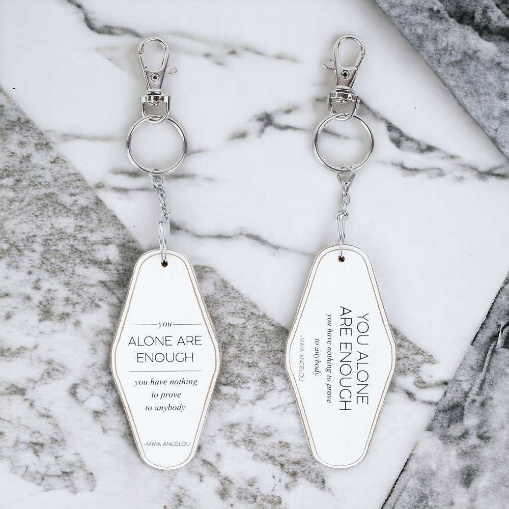Wooden Inspirational Keychains Double Sided Engraved Motivational Messages Vertical Horizontal - Image 6