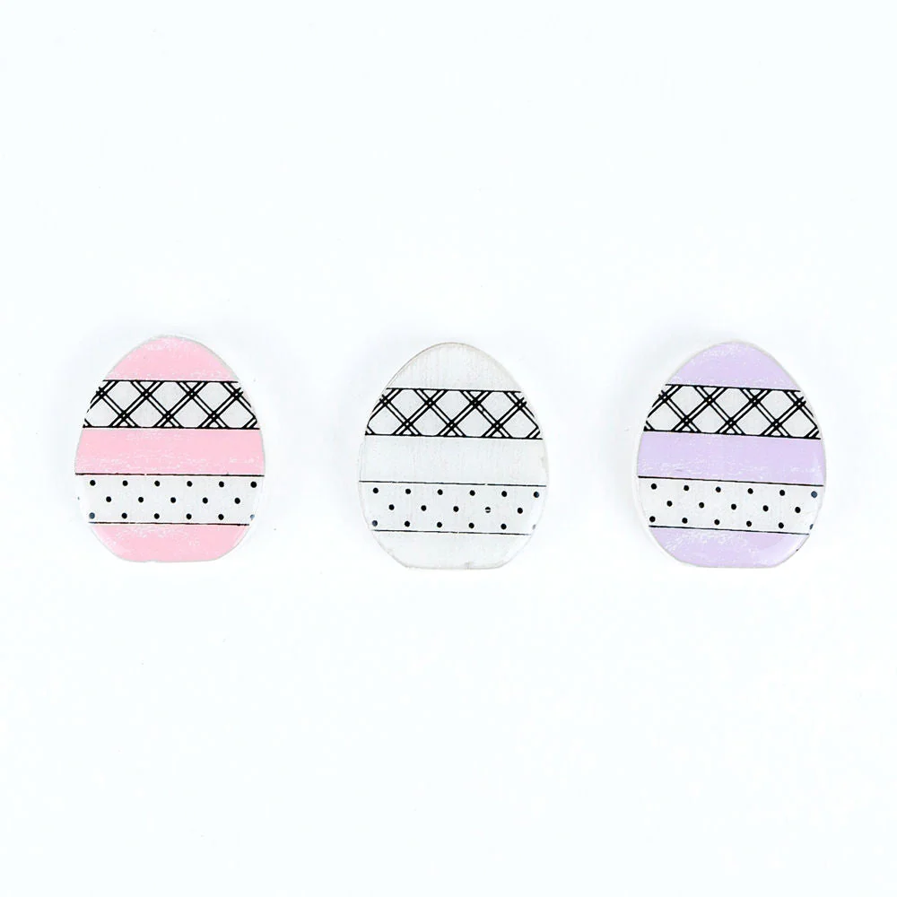 Handmade Wooden Magnetic Spring Magnets Set Of 3 Easter Egg Decorative Fridge Magnets - Image 15