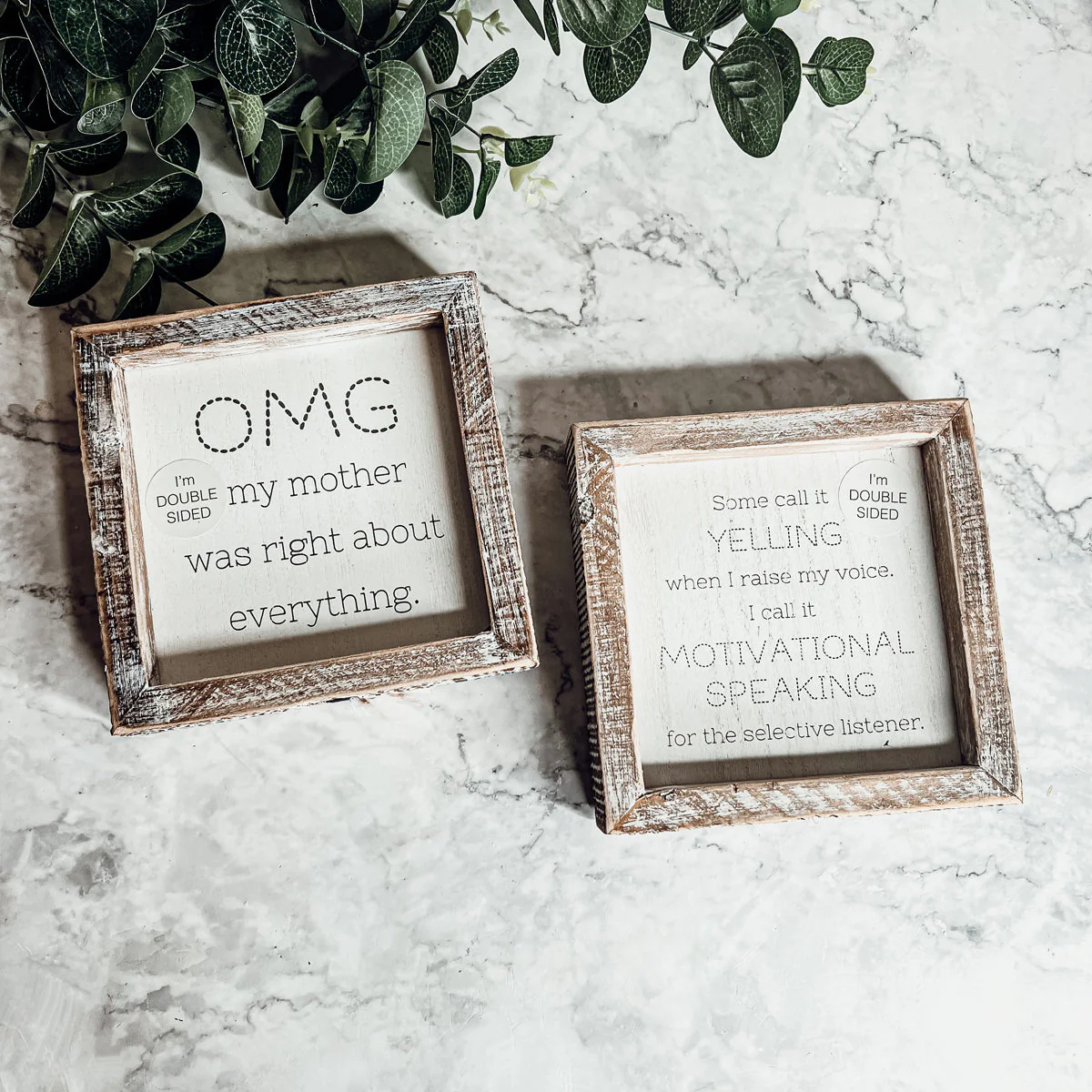 Funny Double Sided 6 Inch Wooden Mom Sign Desk Plaque Home Decor Gift For Mother - Image 11