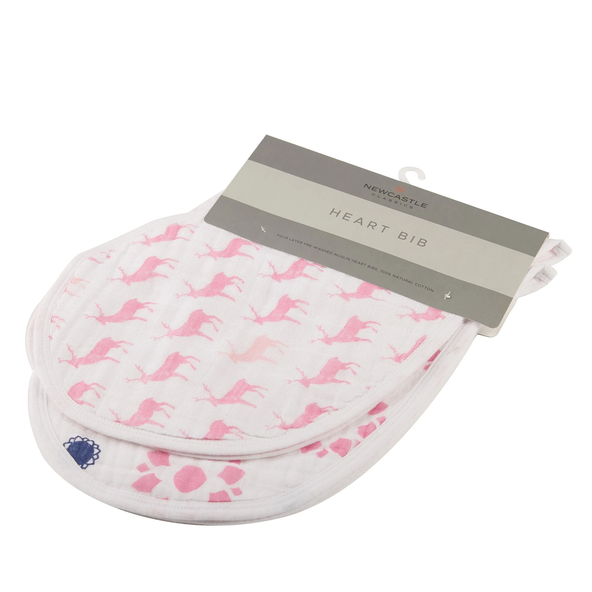 Baby Cotton Muslin Heart Bibs 2 Pack Absorbent For Newborns - Image 7