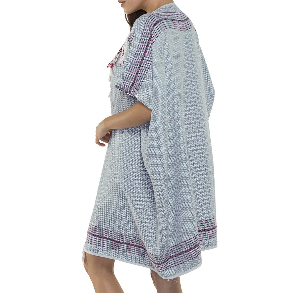 Turkish Cotton Pom Pom Tunic Cover-Up One Size Beach Swimsuit Dress - Image 3