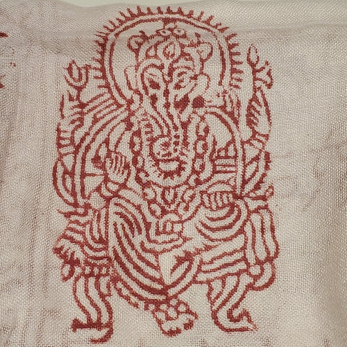 Om Print White Scarf Spiritual Symbol Boho Lightweight - Image 5