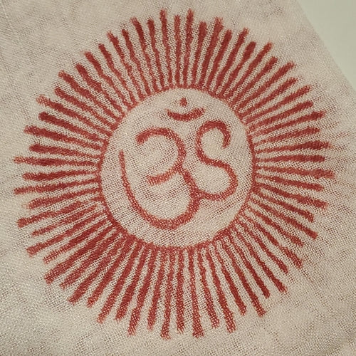 Om Print White Scarf Spiritual Symbol Boho Lightweight - Image 6